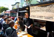 What You Missed at the S.F. Street Food Festival Southern Sandwich Co. Nathan Niebergall and his brother Brett, the duo formerly behind Frisée in the Castro, served up hearty brisket sandwiches and hush puppies to an eager crowd. Photo: J. Barmann/Grub Street