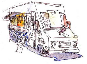 food truck drawing