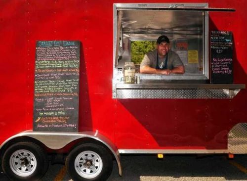 Steve LeClair, operator of Steve's Street Eats food truck, said he's been told he can't set up this year at Widewaters Business Park because the truck violates town codes. (Gary Walts / The Post-Standard 2012)