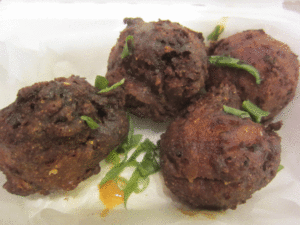 Smoked cheddar fritters. (Image courtesy of Anna Ing.)