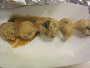 Fiddlehead fern tempura. (Image courtesy of Anna Ing.)