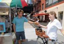 New York, NY: A Barista Brings Gourmet Coffee and Espresso to New York Streets with his Fiend Cart