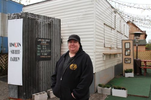 Jamie Smith, tbnewswatch.com  Jennifer Sauve stands outside of the Lincoln Street Eatery Tuesday morning.