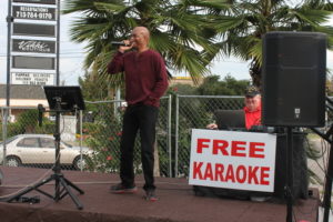 Image: Diamond Posey Norris Thompson II was one of many diners who took the karaoke stage between bites.