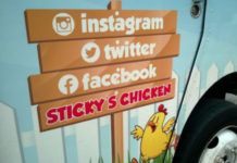 Houston, TX: Sticky’s Chicken Food Truck Easy to Find Outside the Marquis II