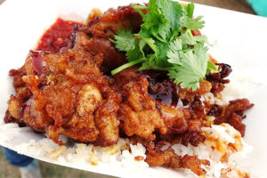 DFG Noodles number 1 seller, deep fried chicken over rice 