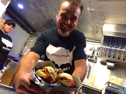 All photos by Carla Torres Aaron Brooks slinging his creation: the Aussie cubano.