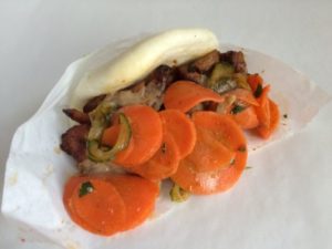 (Sarah Fritsche) Spicy chicken bao from The Chairman food truck