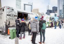 Toronto, CAN: Food trucks at Roundhouse Winter Craft Beer Festival
