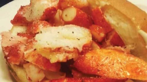 A lobster roll from Lobster Dogs Food Truck.