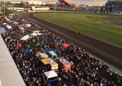 Thousands pack Meadowlands Racetrack for a prior JerseyFest Food Truck MashUp. (EJA )