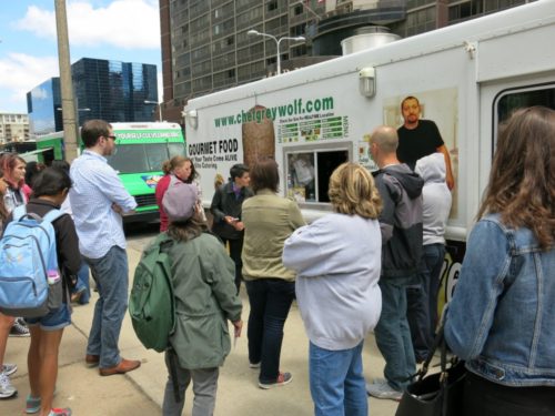 The wait for a gyro from Gyro George was 20 minutes long at one point on Walnut Wednesday on June 8, 2016. Ida Lieszkovszky, cleveland.com