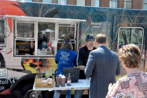 Billy Morris and Todd Chaisson at The Smokin' Rock N' Roll food truck at the first Walnut Wednesday of the year, May 4, 2016. (Jon Fobes, The Plain Dealer)