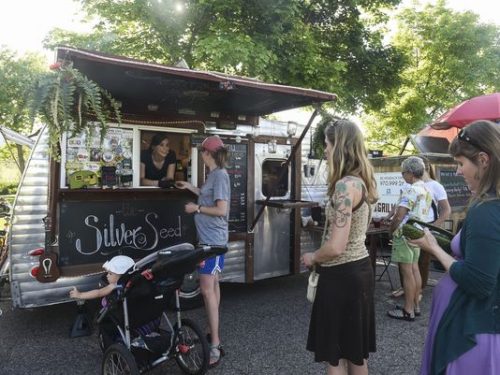 The Silver Seed serving at a 2015  City Park Food Truck Rally. This year the event  will be held weekly starting Tuesday through Sept. 27. (Photo: Coloradoan file photo)
